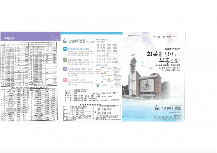삼양중앙감리교회  / 교회주보안내